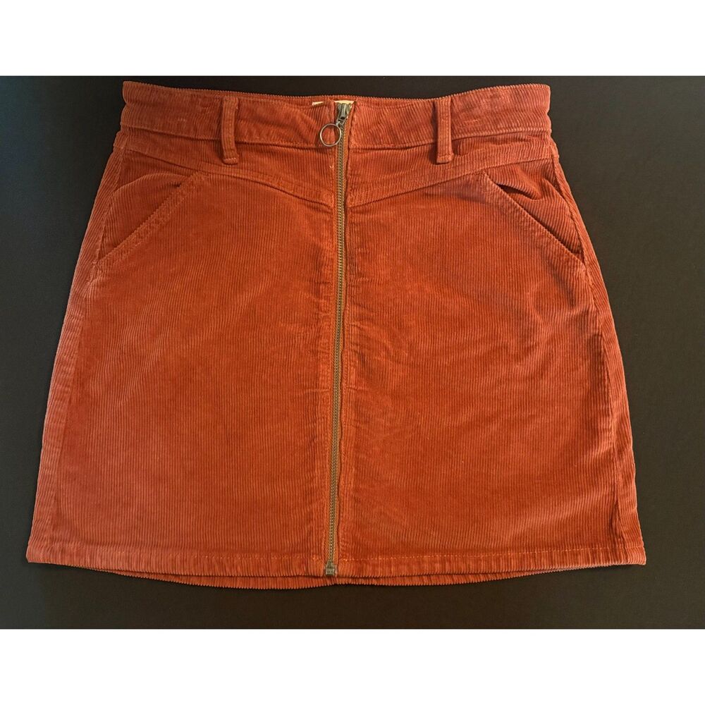 SO Corduroy Zip-Front Mini Skirt Size 9/29W